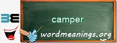 WordMeaning blackboard for camper